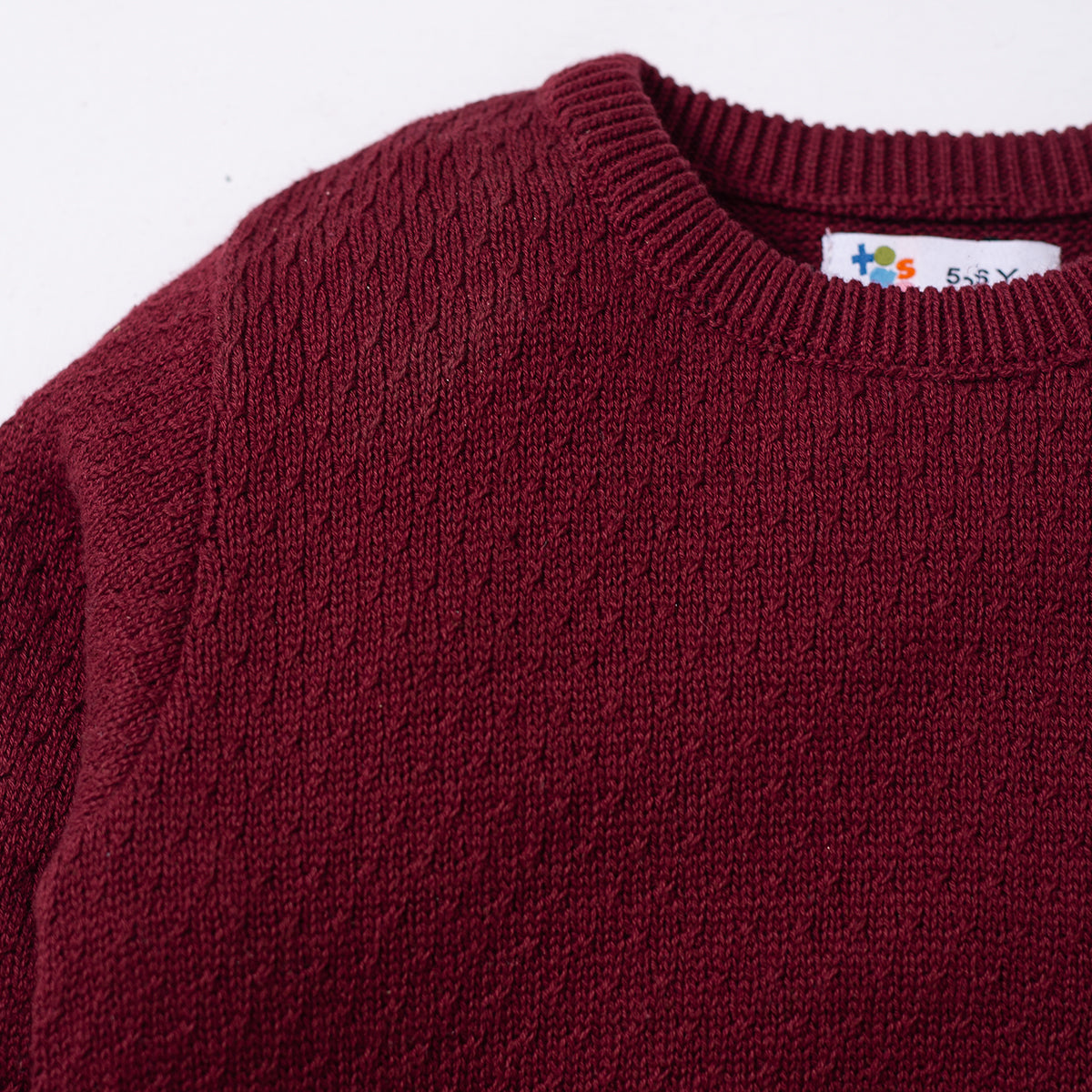 Wool Threading Maroon Sweater
