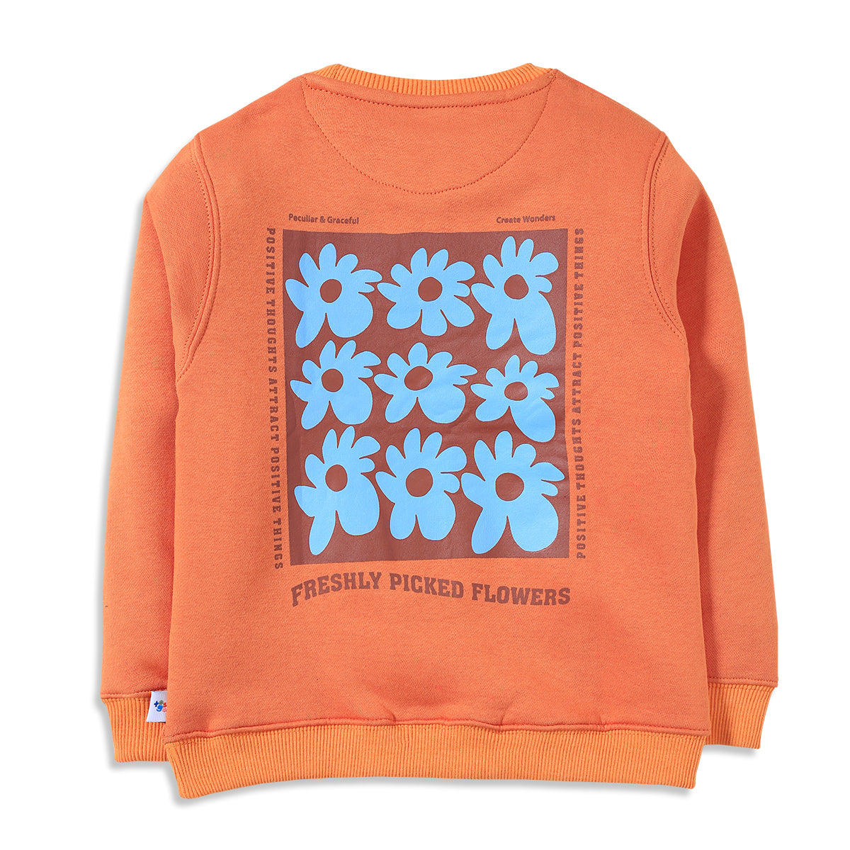 Orange Floral Sweatshirt