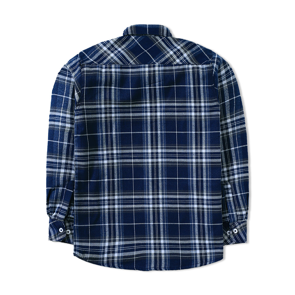 Navy Flannel Check Shirt