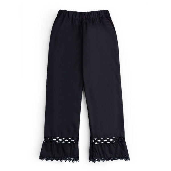 Girls Black Straight Trouser