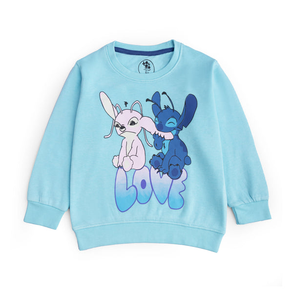 Sky Blue Fleece Graphic Sweatshirt