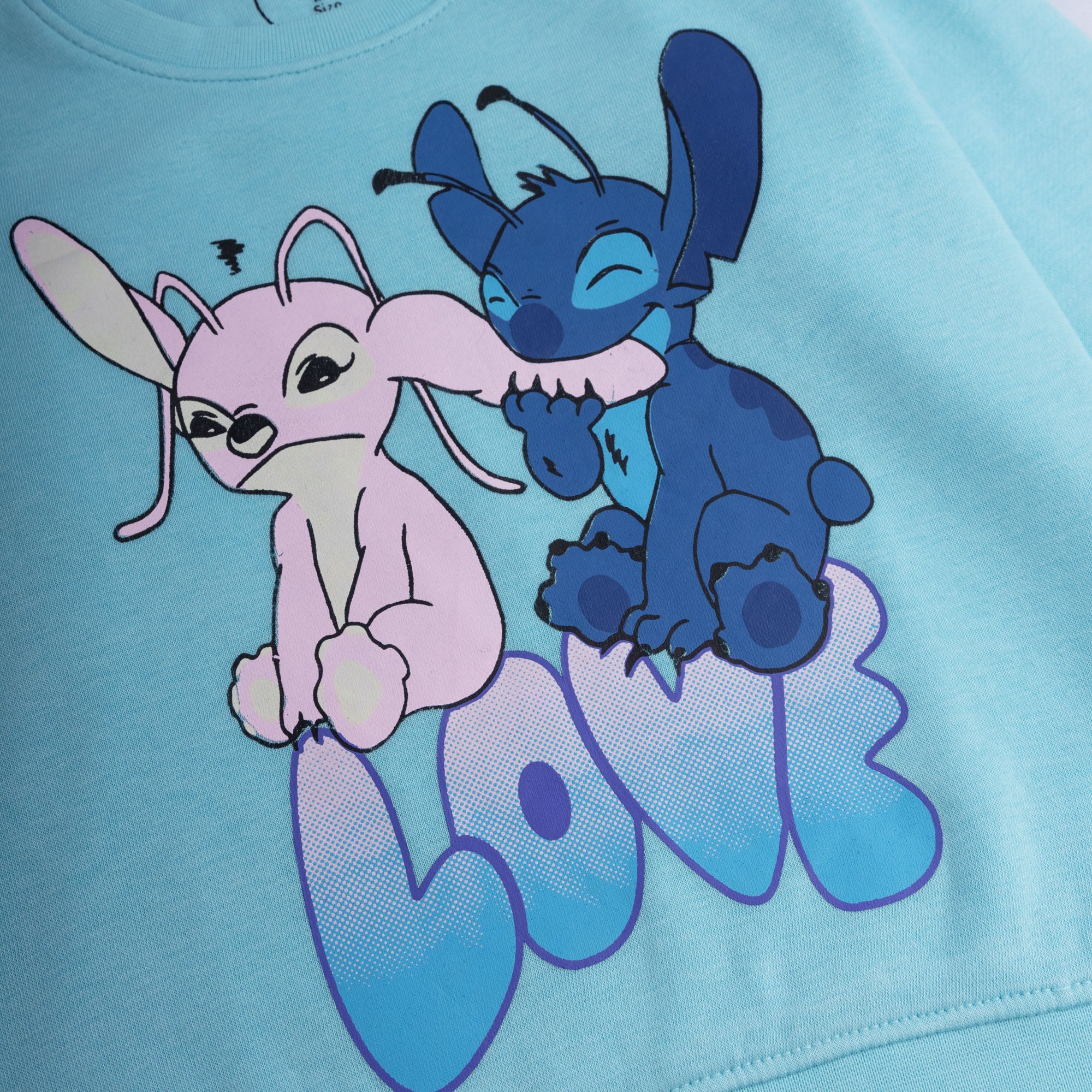 Sky Blue Fleece Graphic Sweatshirt