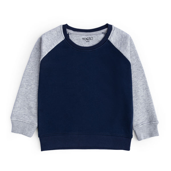 Navy Gray Terry Sweatshirt