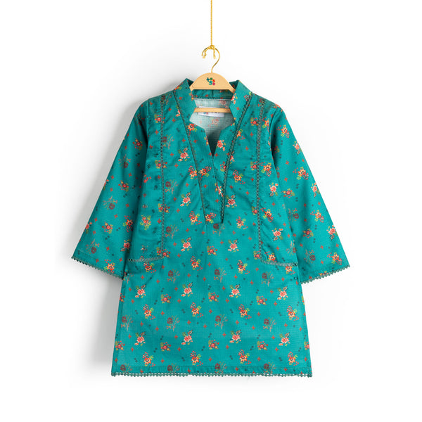 Green Printed Floral Kurti