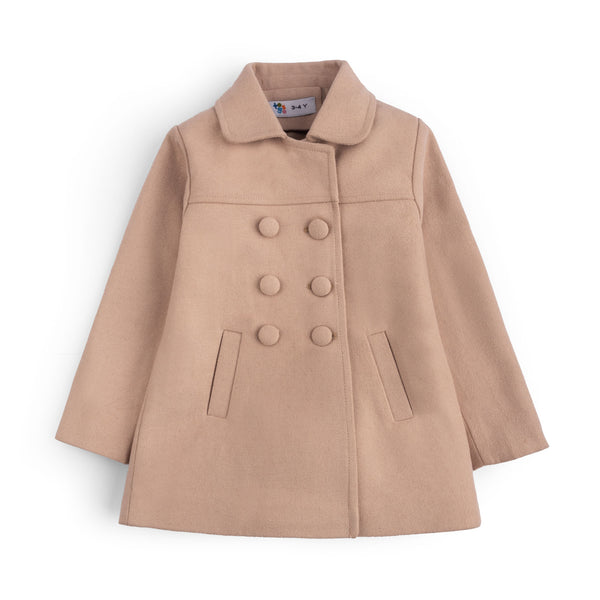 Wool Bib Collar Double Breasted Coat