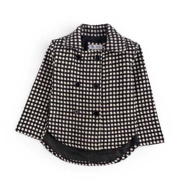 Black & White Checkerd wool Coat