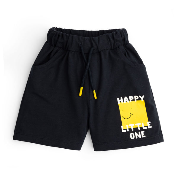 Blue Knit Graphic Shorts