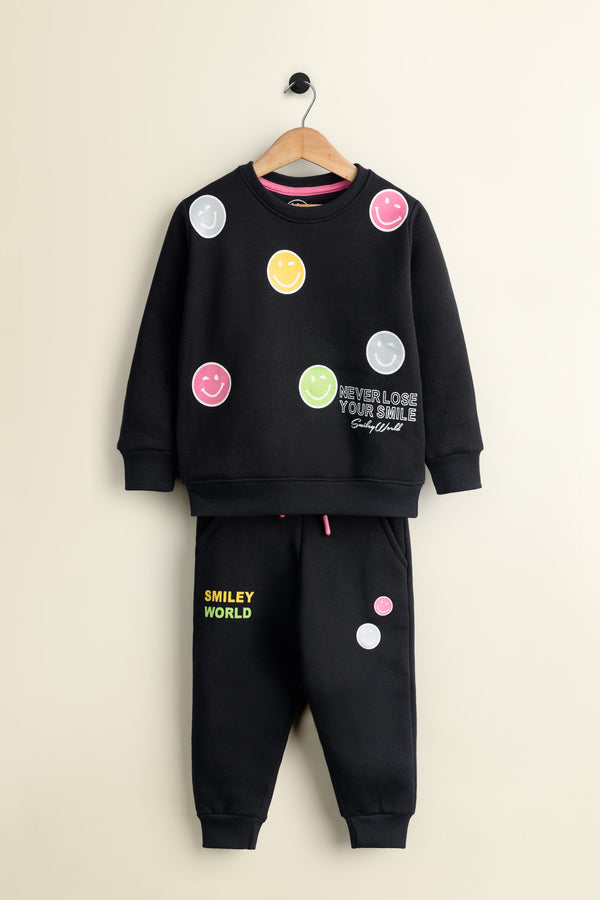 Smiley World Black Fleece Tracksuit