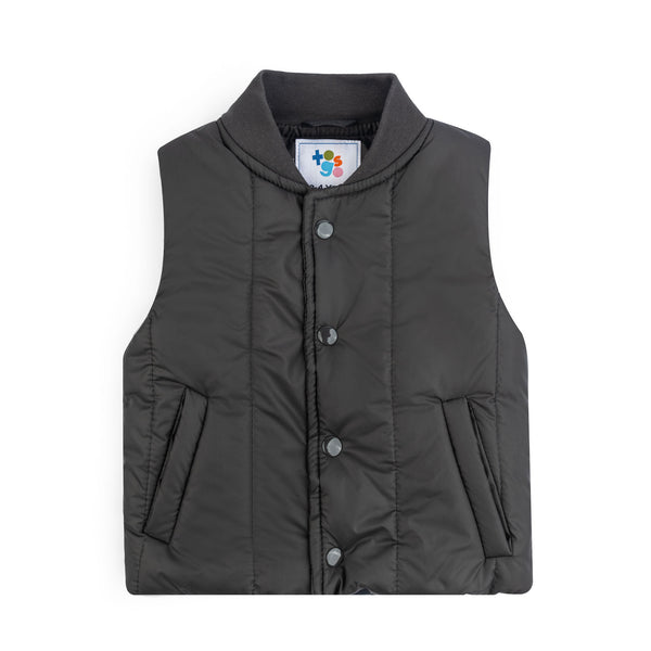 Charcoal Sleeveless Puffer Jacket