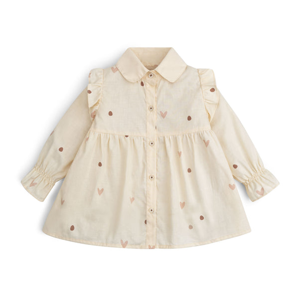 Light Yellow Heart Printed Top