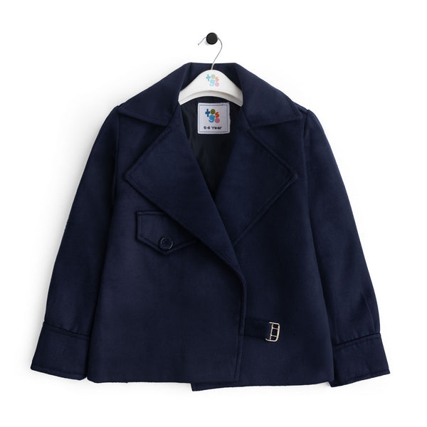 Notch Collar Navy Coat