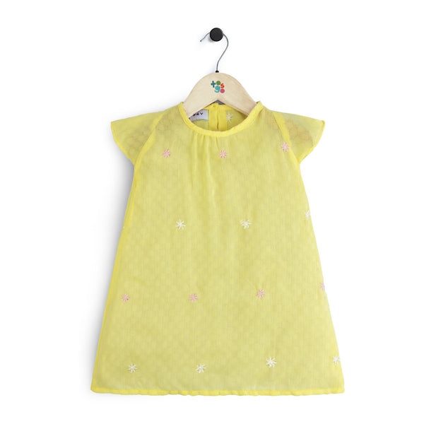 Yellow Cotton Net Top