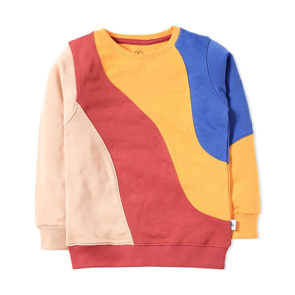 Multicolor Wavy Girls Terry Sweatshirt