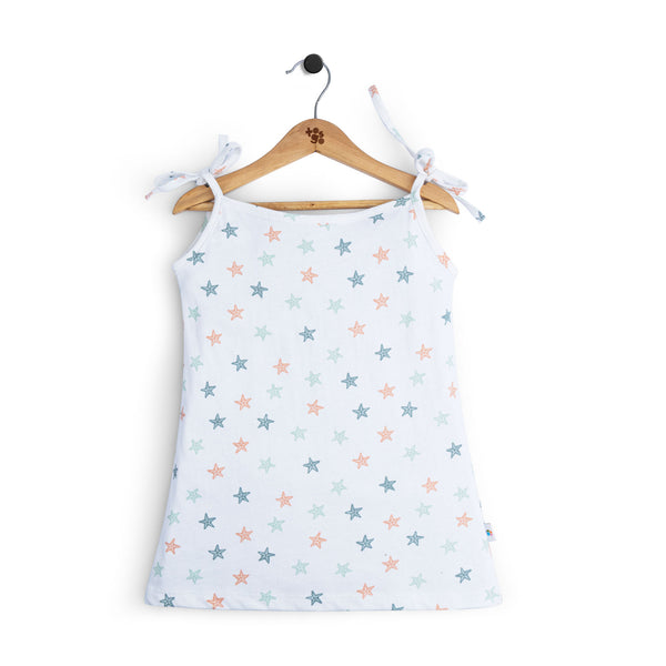 Star Printed Spaghetti Strap T-Shirt