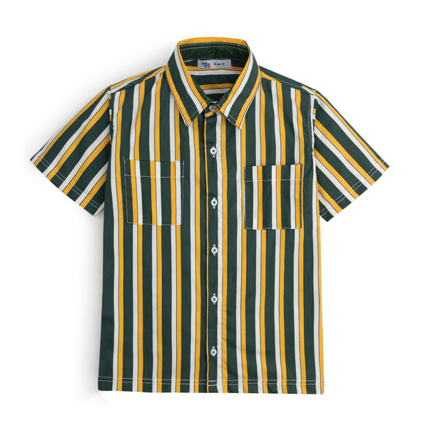 Multi Striper Cotton Half Sleeve Shirt