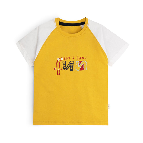 Lets Fun Yellow Graphic T-Shirt