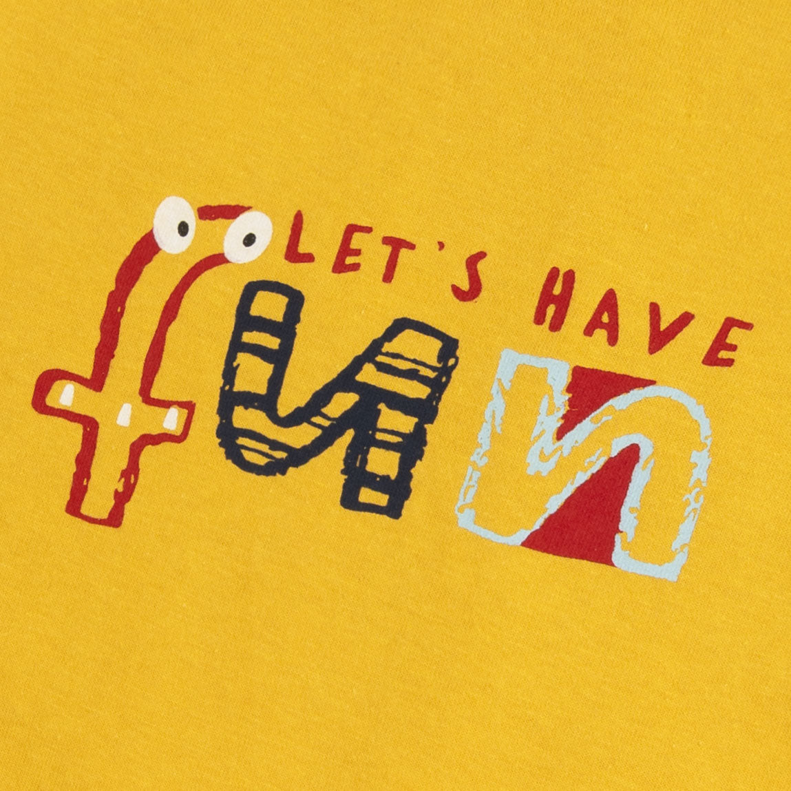 Lets Fun Yellow Graphic T-Shirt