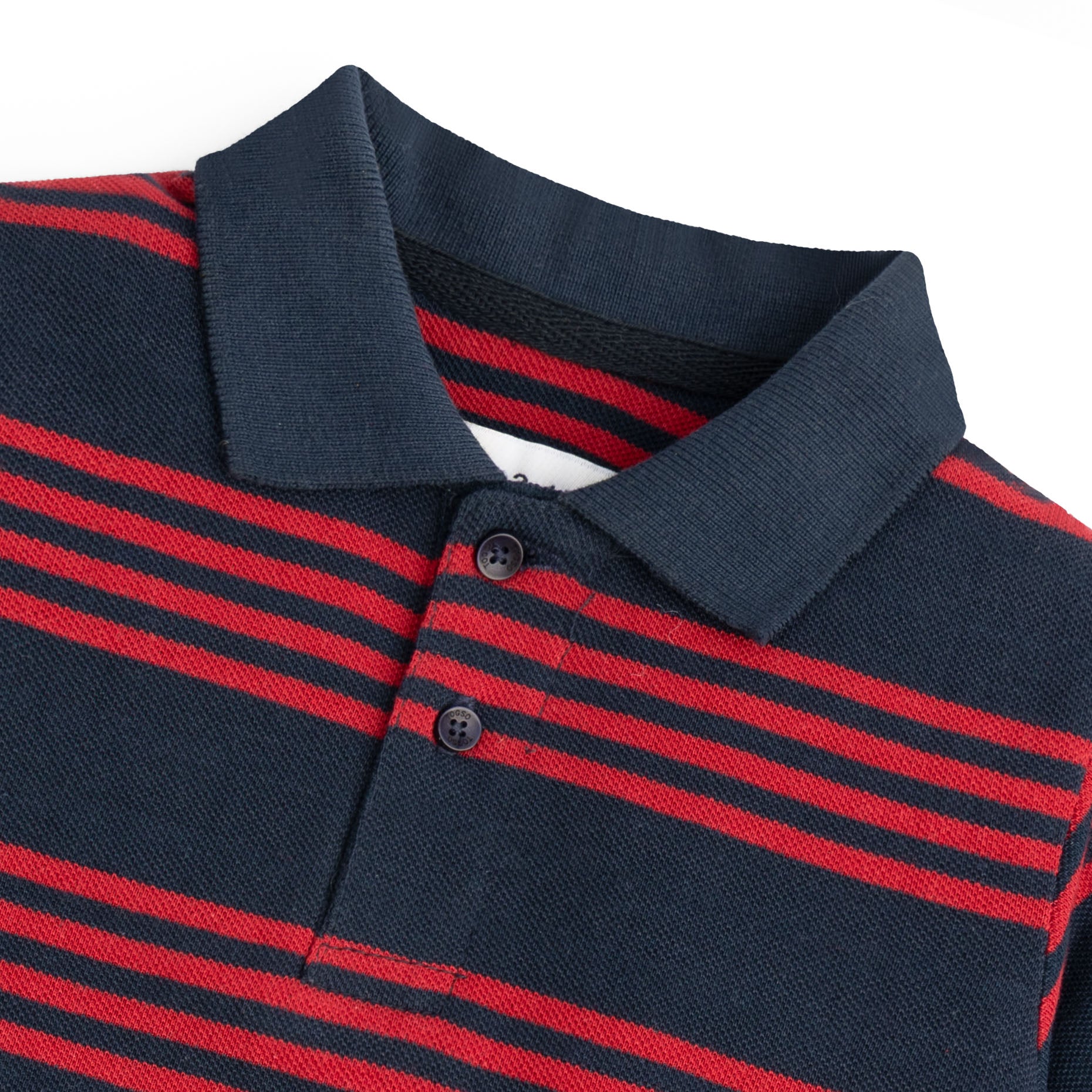 Navy Red Striper Polo