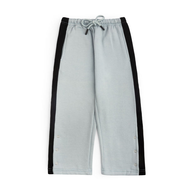 Black & Blue Side Slit Button Trouser