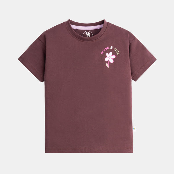 Wild Flower Maroon Graphic T-Shirt