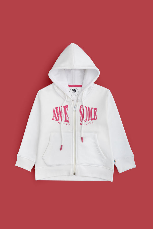 Awesome White Zipper Hoodie