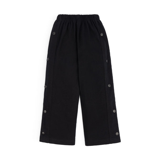 Black Jersey Cotton Straight Trouser
