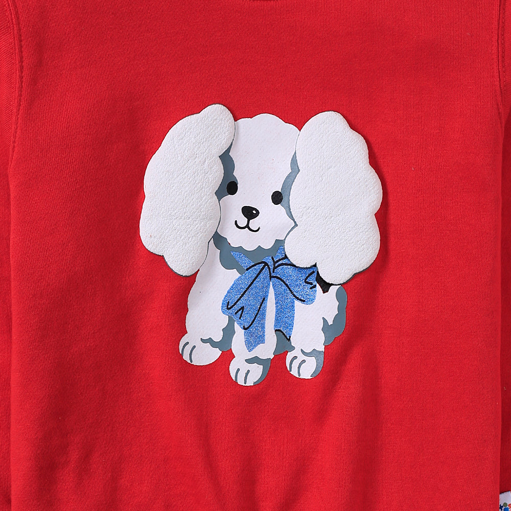 White Puppy Printed Sweatshirt