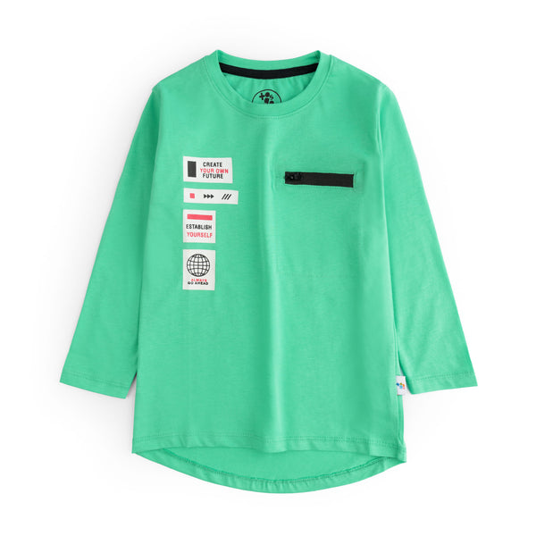 Green Graphic Full Sleeve T-Shirt
