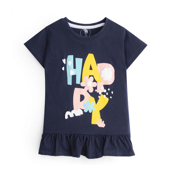 Navy Blue Jersey Cotton Top