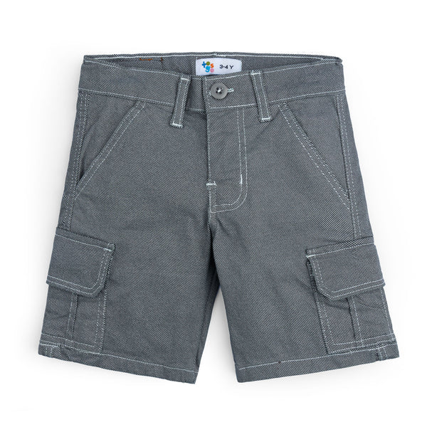 Gray White Cargo Shorts