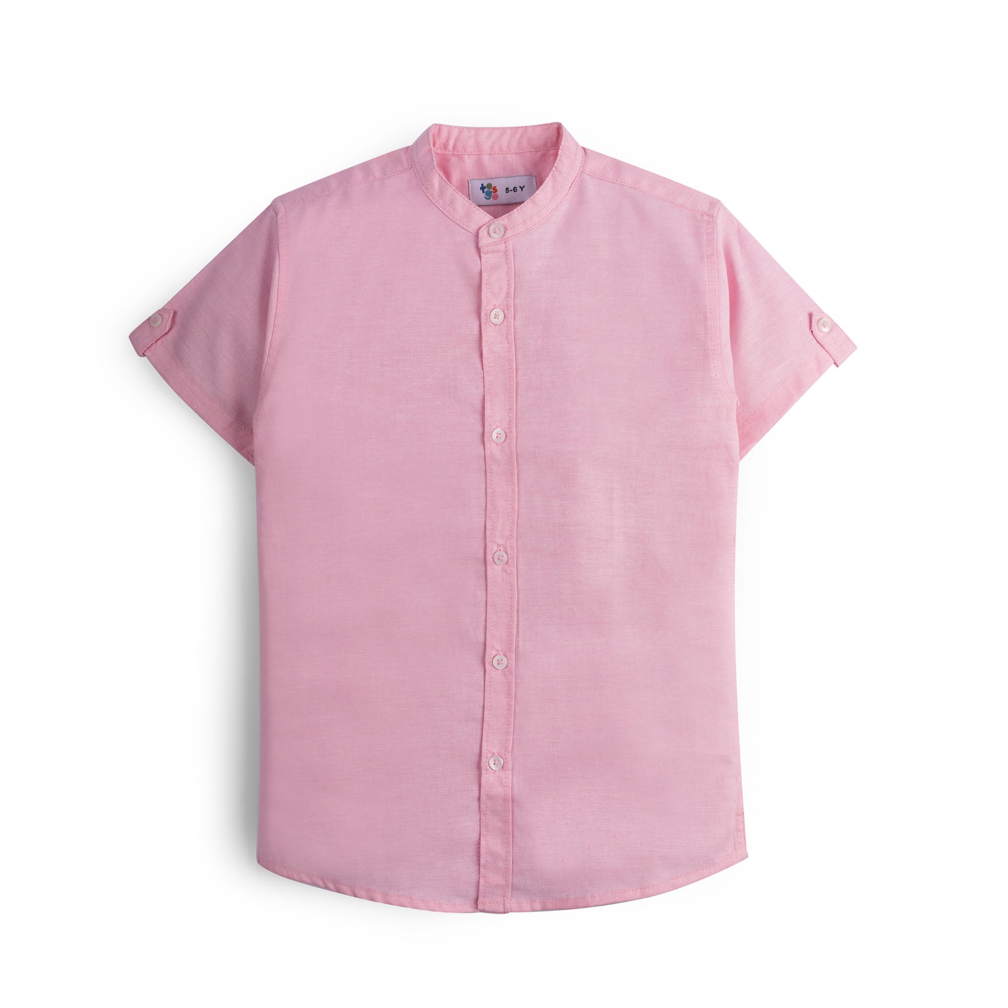 Pink Half Sleeves Casual Cotton Shirt