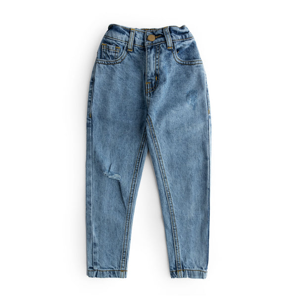 Light Blue Ripped Girls Denim