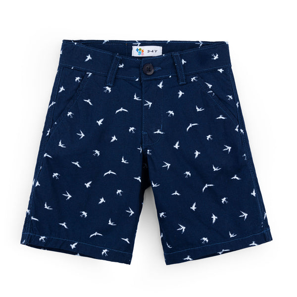 Navy Printed Shorts