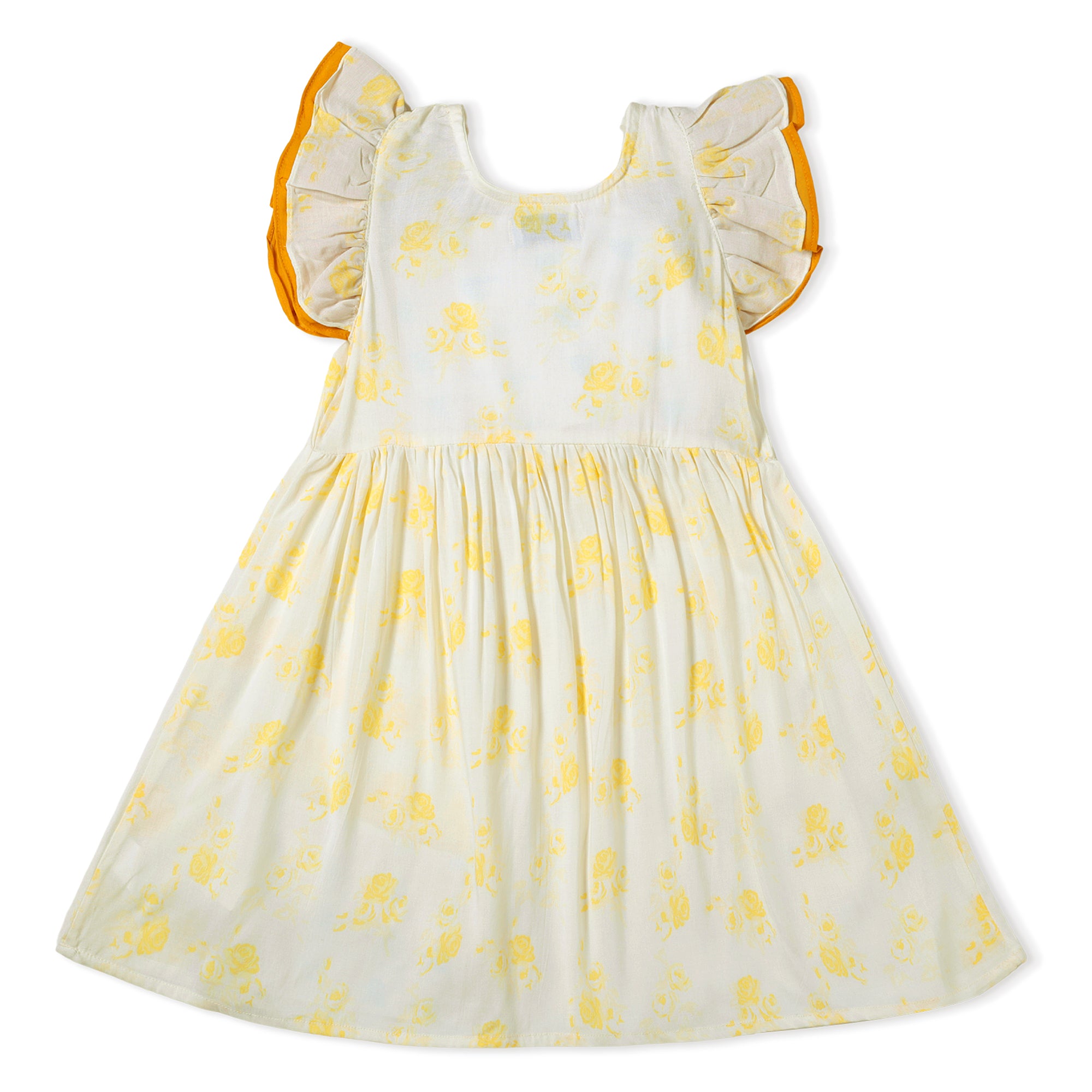 Yellow Floral Printed Frock