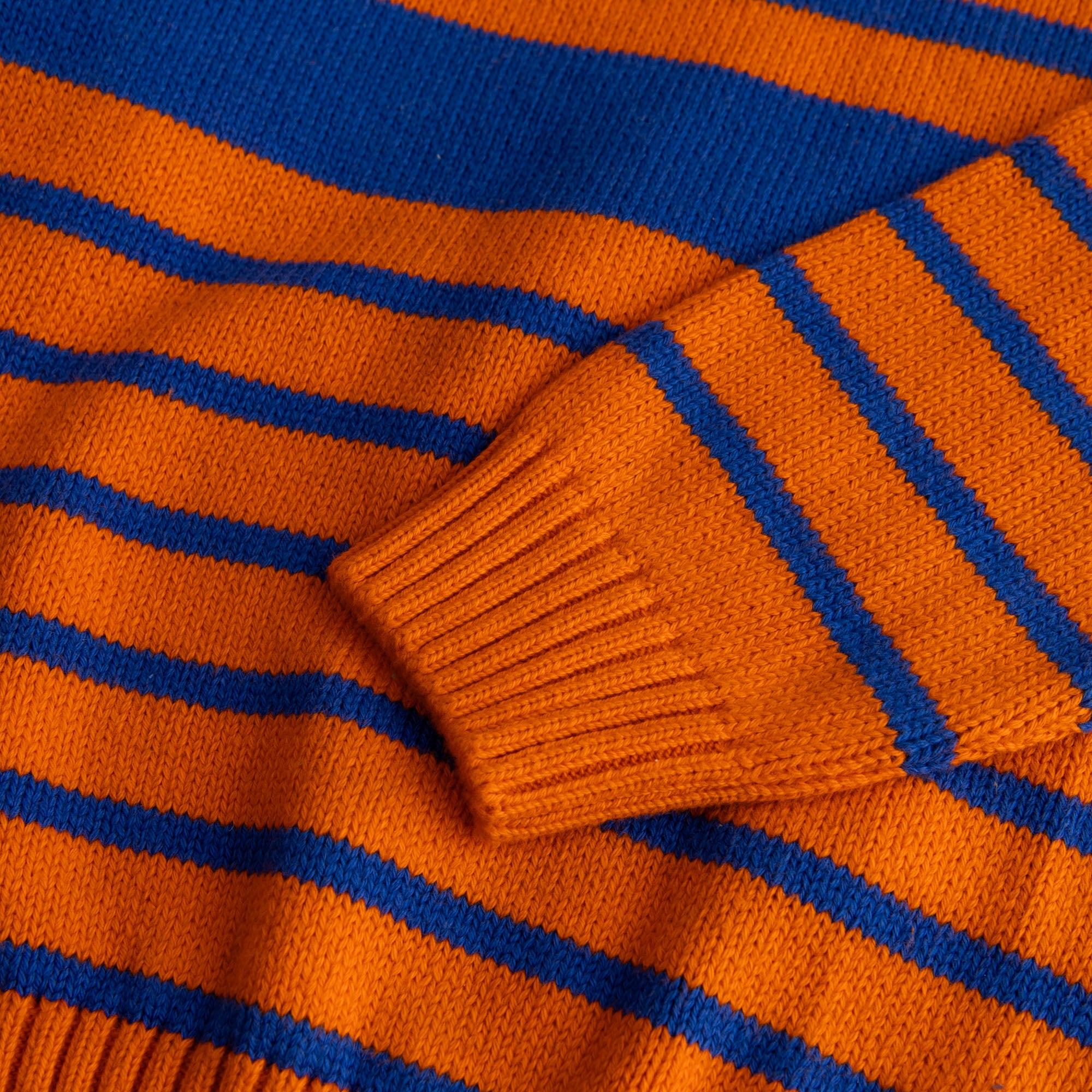 Boys Orange & Blue Stripe Sweater