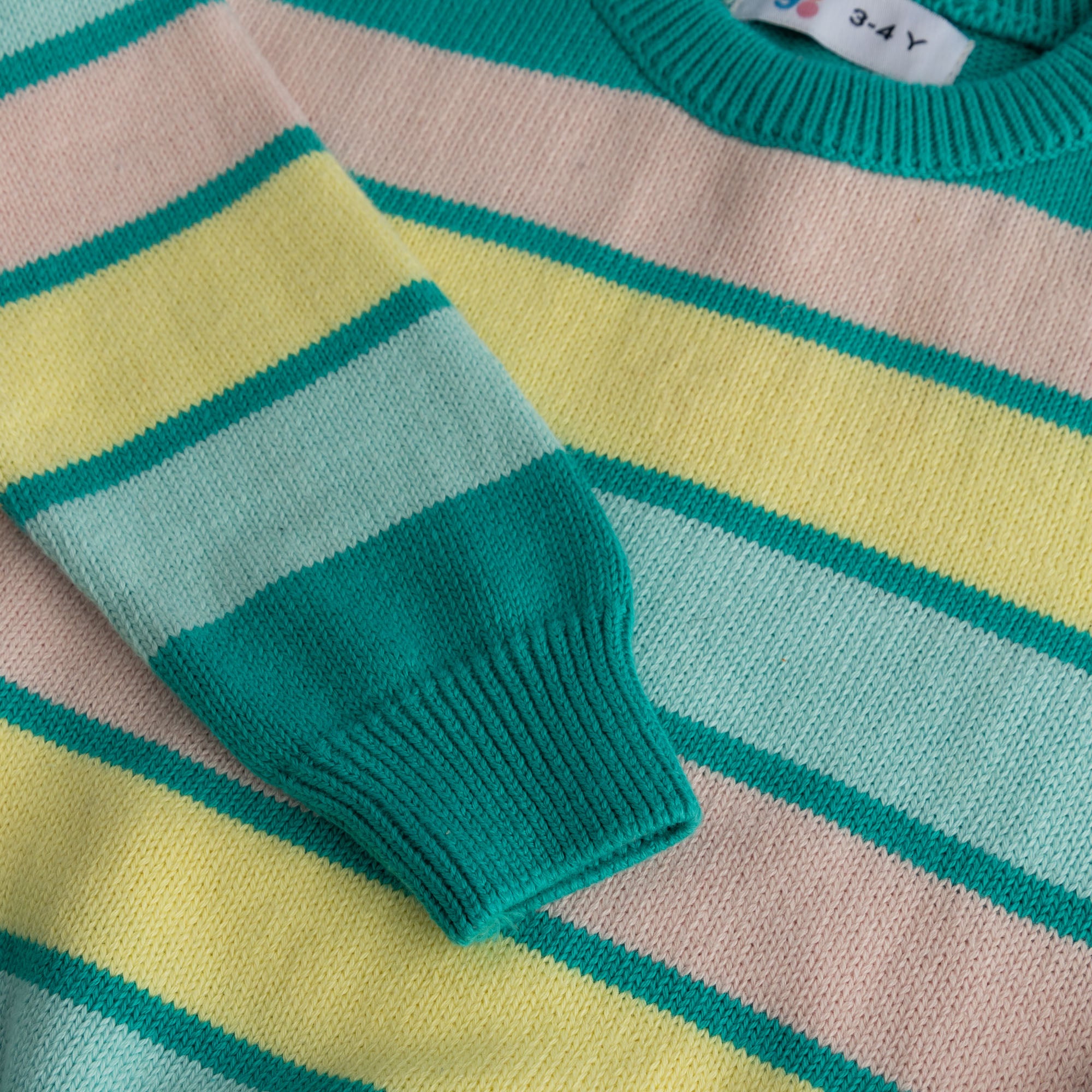 Green Yellow Stripe Sweater