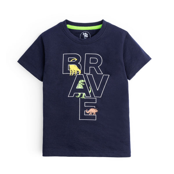 Brave Navy Graphic T-Shirt