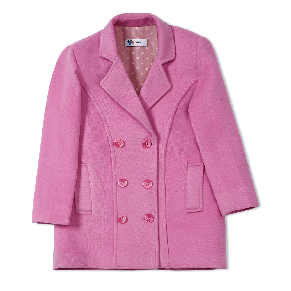 Girls Classic Pink Pea Coat