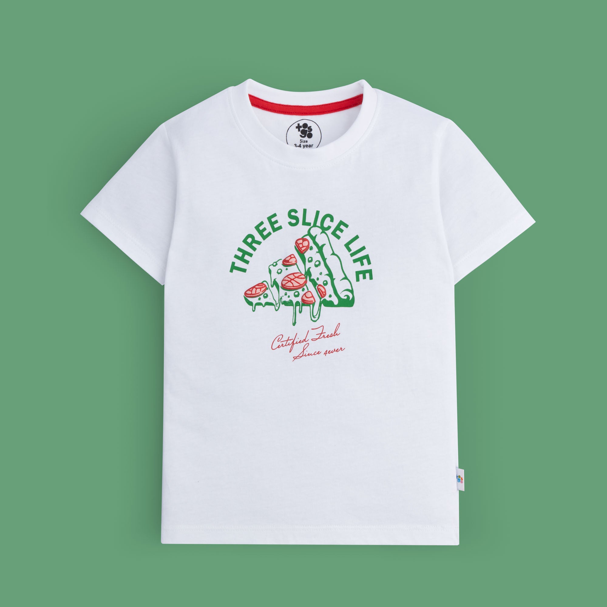 Three Slice White Graphic T-Shirt