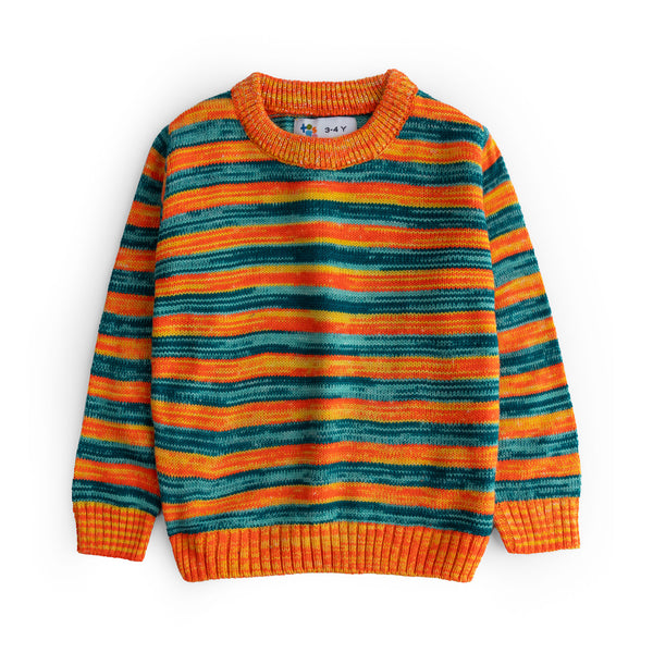 Orange Green Waving Sweater