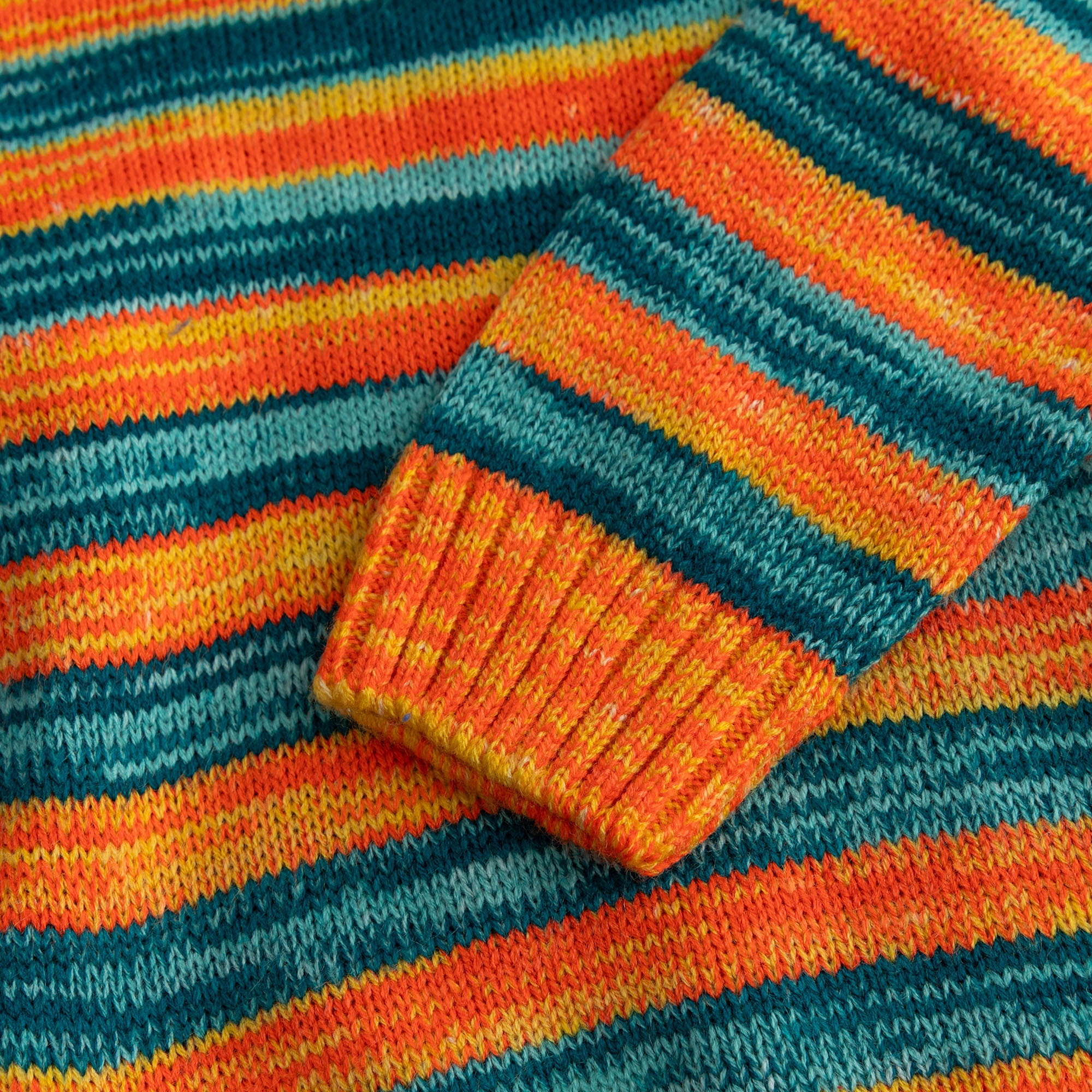 Orange Green Waving Sweater