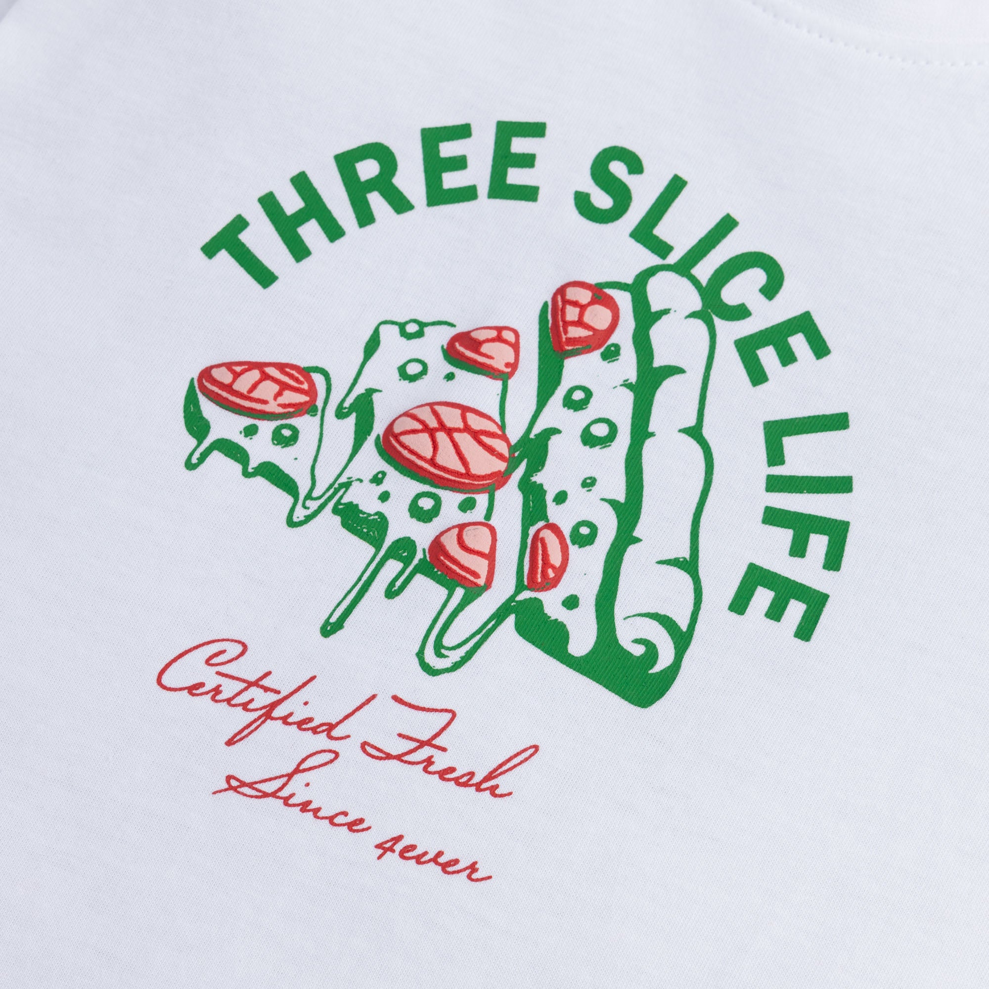 Three Slice White Graphic T-Shirt