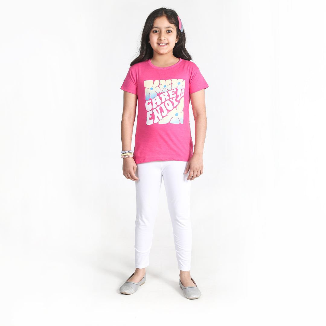 Girls Pink Graphic T-Shirt