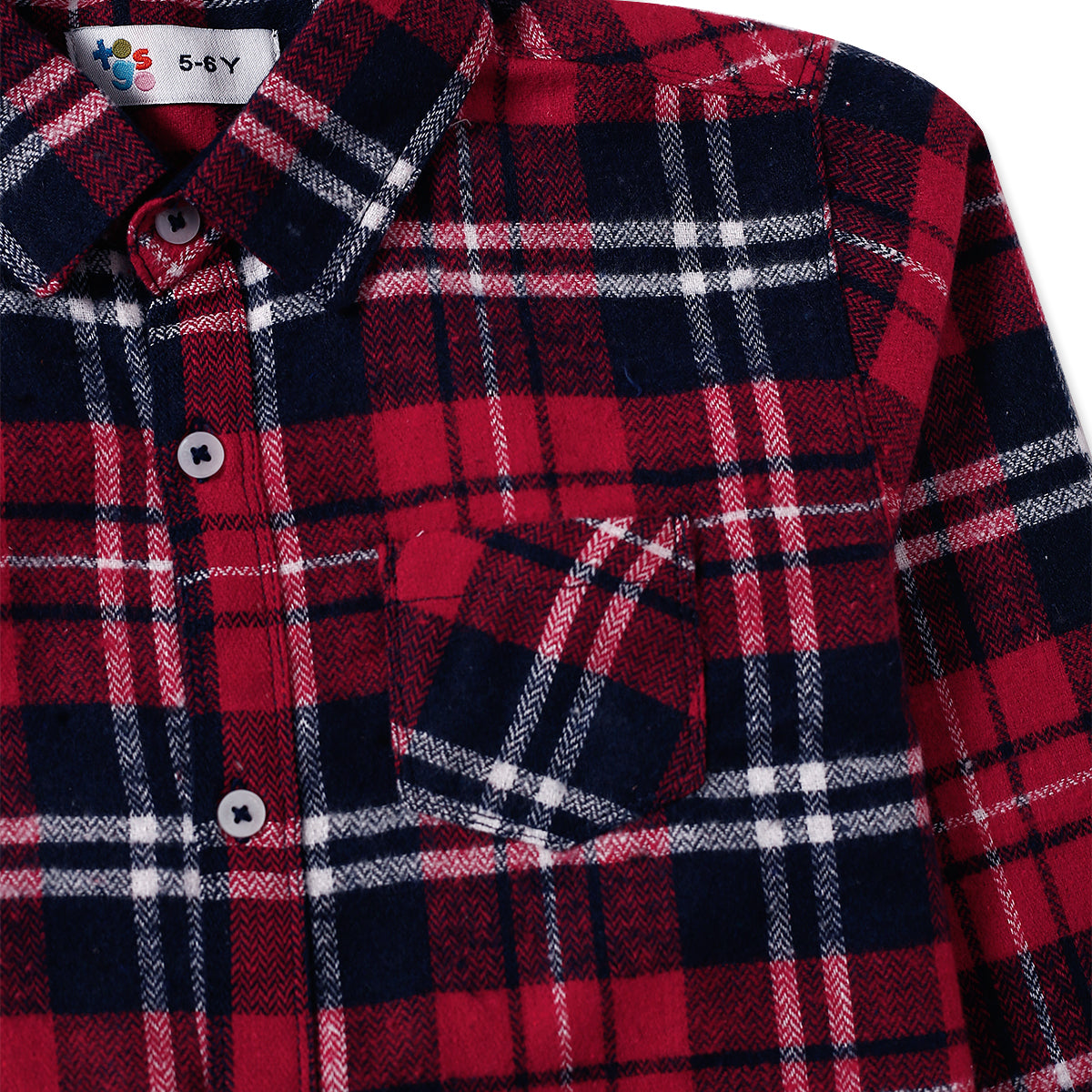 Casual Red & Navy Flannel Shirt