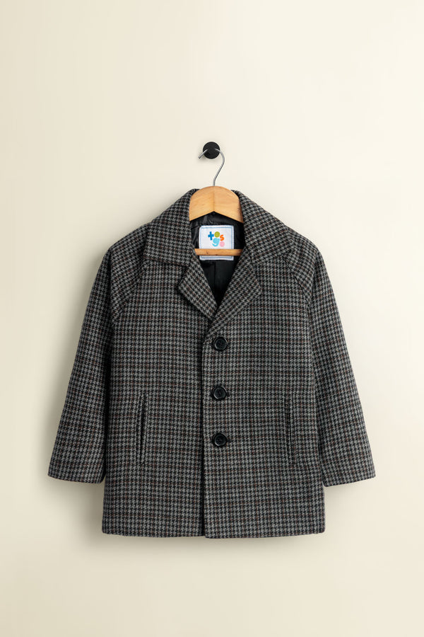 Charcoal Chequered Casual Blazer