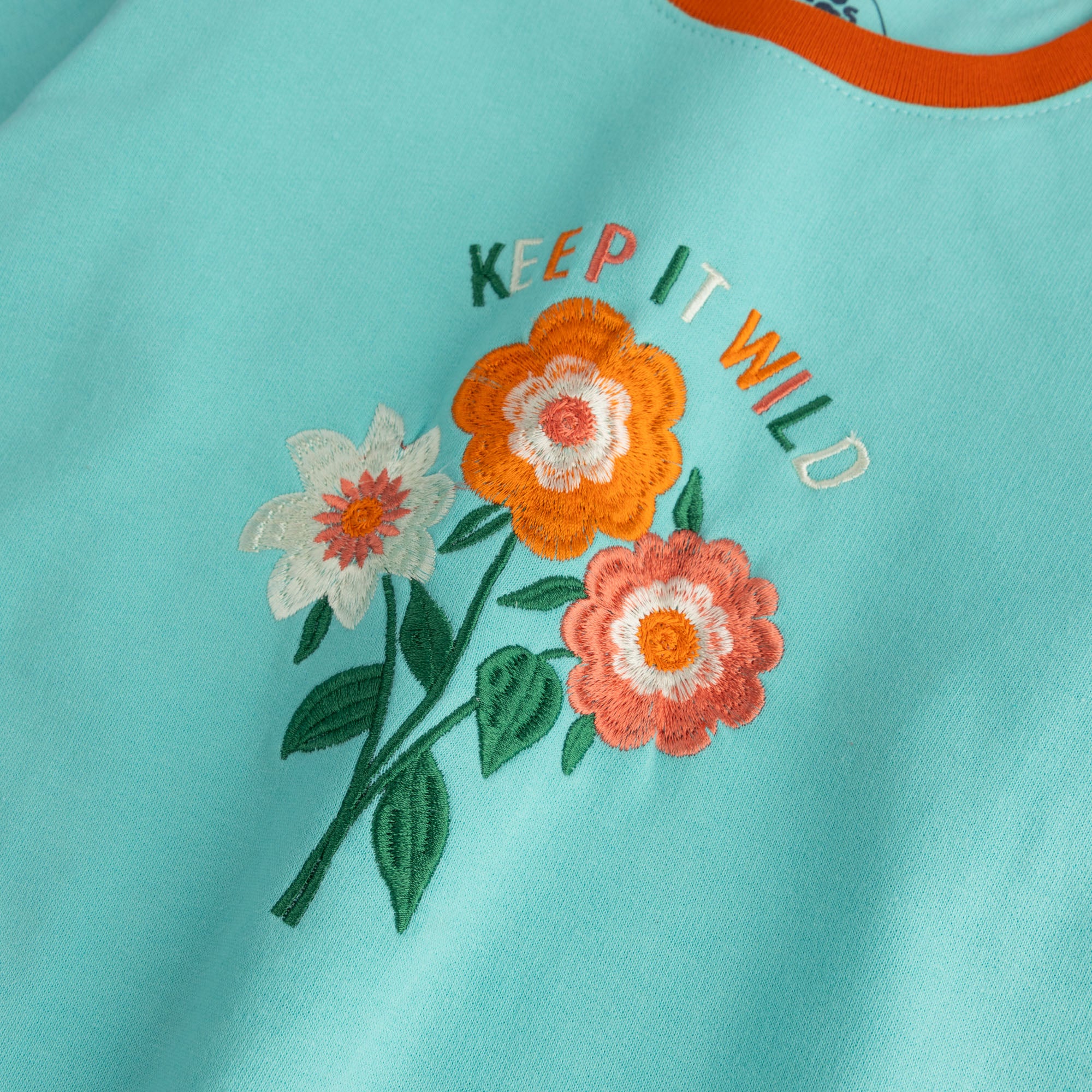 Folral Embroidered Girls Sweatshirt