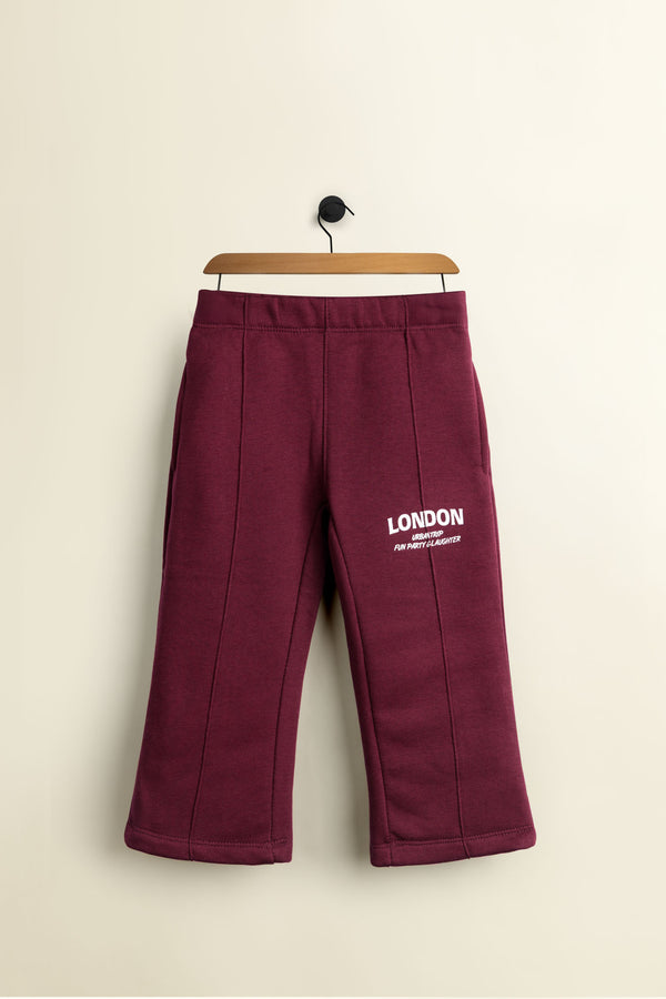 London Trip Maroon Fleece Trouser