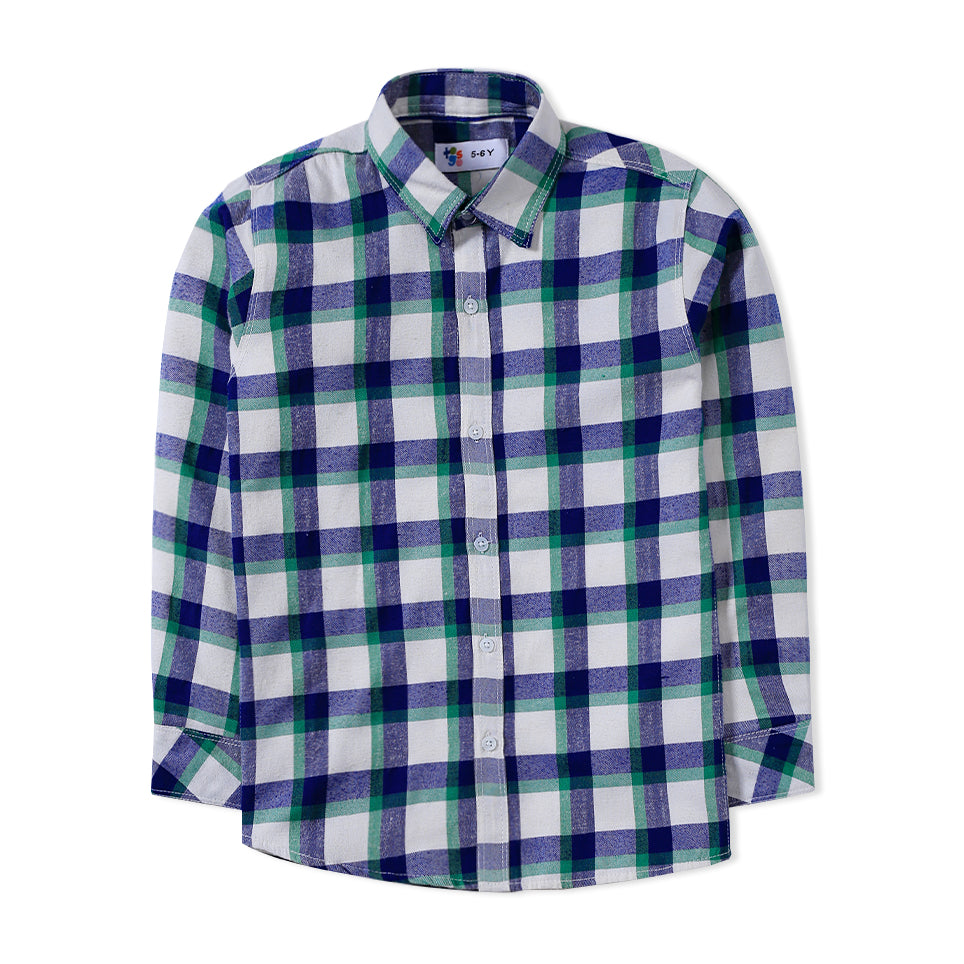 Green White Flannel Shirt