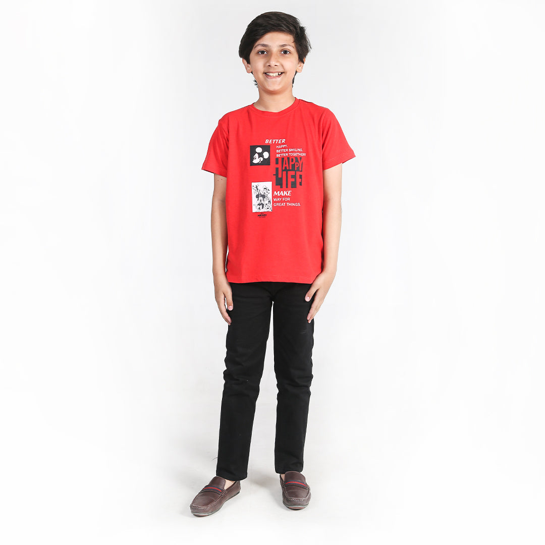 Happy Life Red T-Shirt