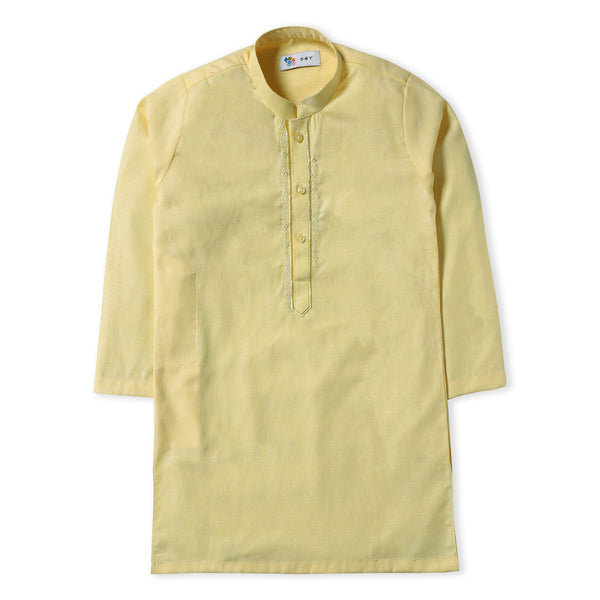 Yellow Band Collar Kurta